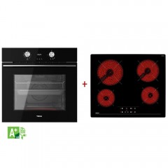 Teka HLB 8418 P BK + TBC 64010 Φούρνος άνω Πάγκου 71lt με Κεραμικές Εστίες Π59.5εκ. Μαύρος